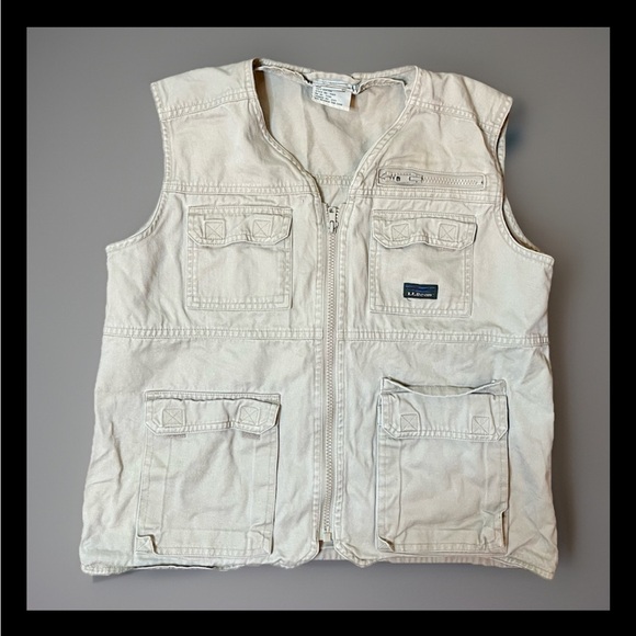 L.L. Bean Kids Safari Utility Vest | Tan | Size Large 14/16 - Picture 1 of 6